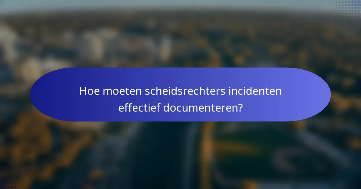 Hoe moeten scheidsrechters incidenten effectief documenteren?