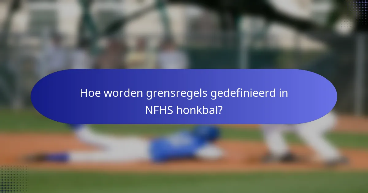 Hoe worden grensregels gedefinieerd in NFHS honkbal?