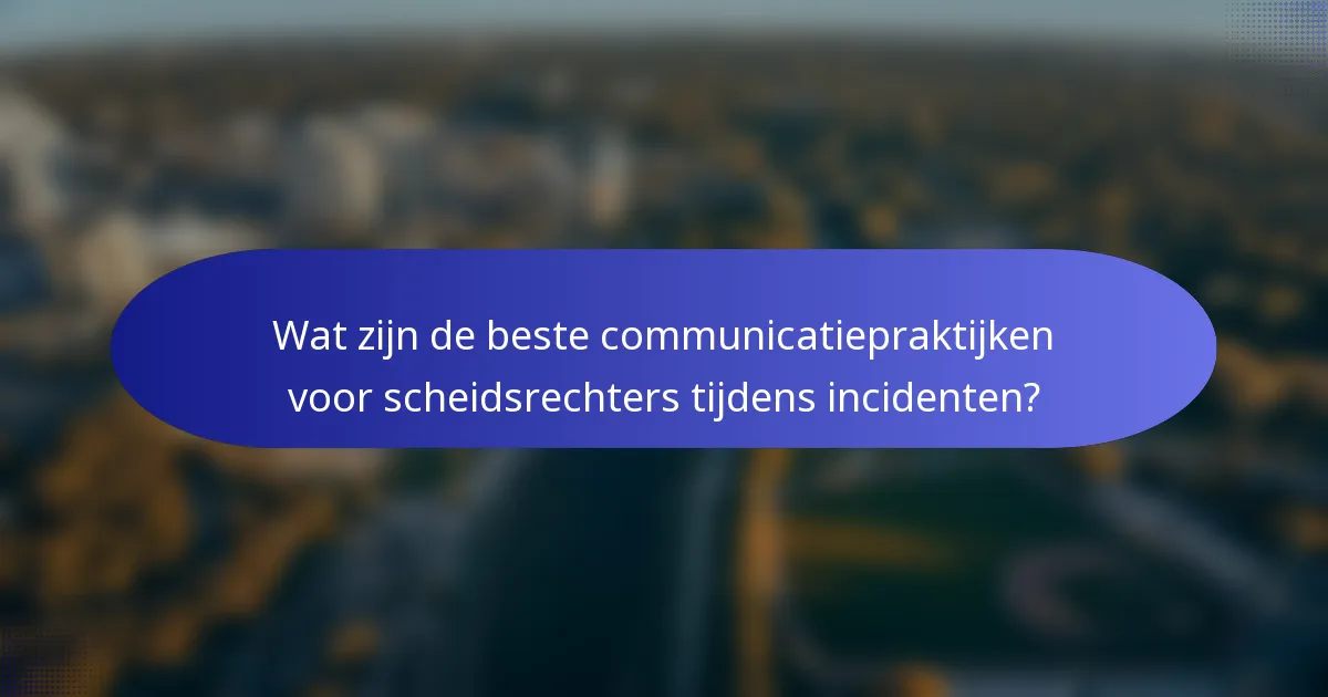 Wat zijn de beste communicatiepraktijken voor scheidsrechters tijdens incidenten?