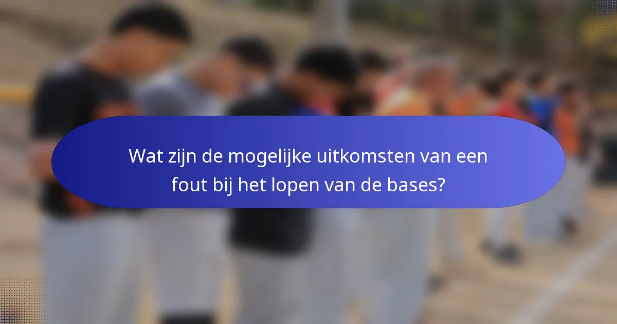 Wat zijn de mogelijke uitkomsten van een fout bij het lopen van de bases?
