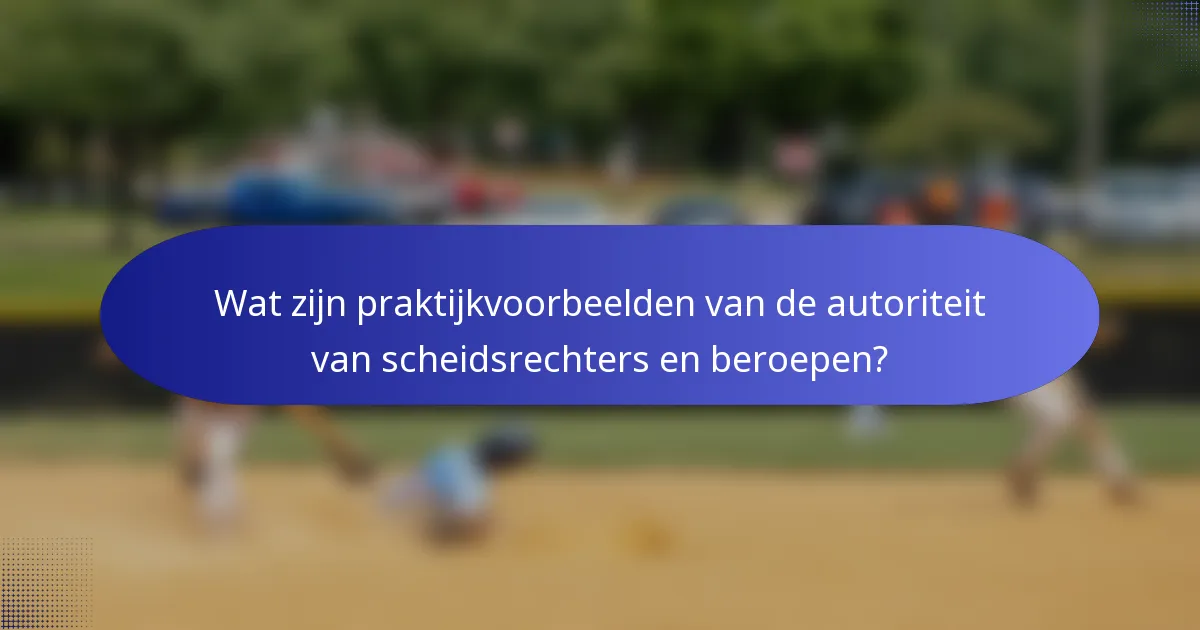 Wat zijn praktijkvoorbeelden van de autoriteit van scheidsrechters en beroepen?