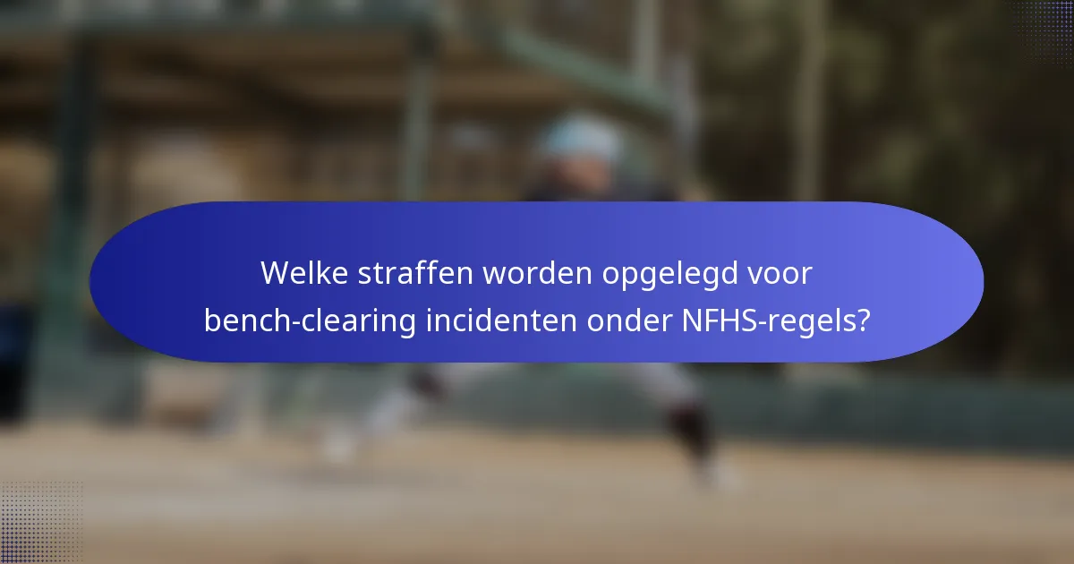 Welke straffen worden opgelegd voor bench-clearing incidenten onder NFHS-regels?