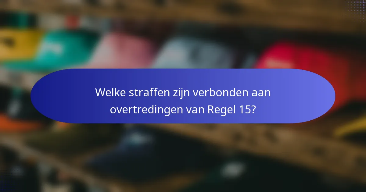 Welke straffen zijn verbonden aan overtredingen van Regel 15?